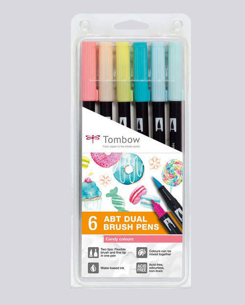 ABT Dual Brush Pen Tombow Candy Colours Set 6St